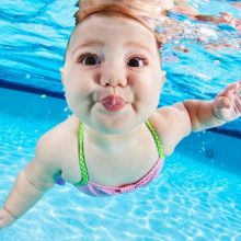 Забавные малыши под водой