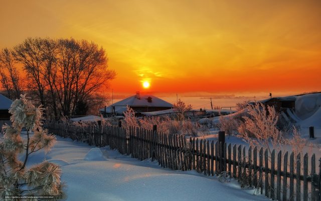 Зима в деревне фото красивые