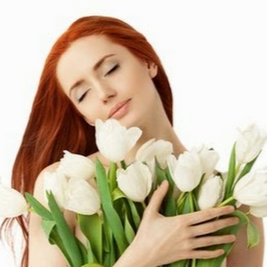 Фото женщины с тюльпанами без лица