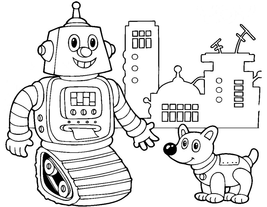 Картинки для раскрашивания роботы