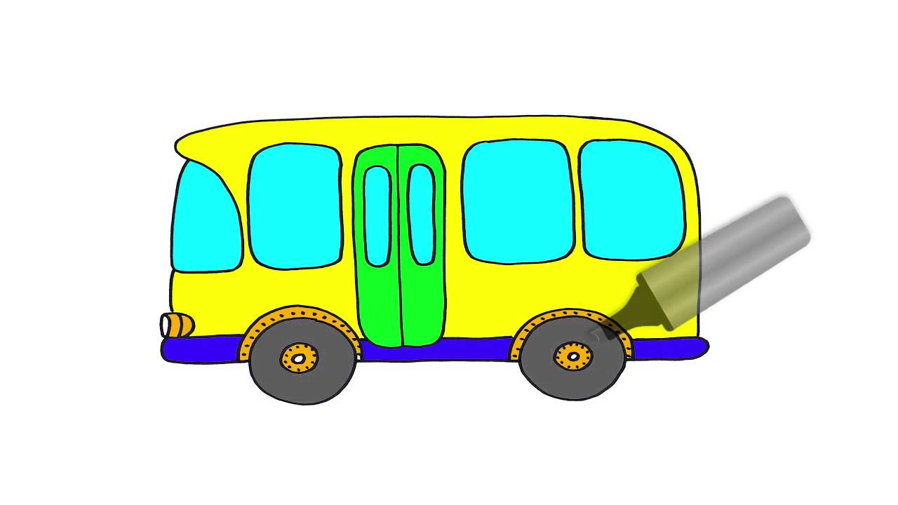 Голубой автобус картинка для детей