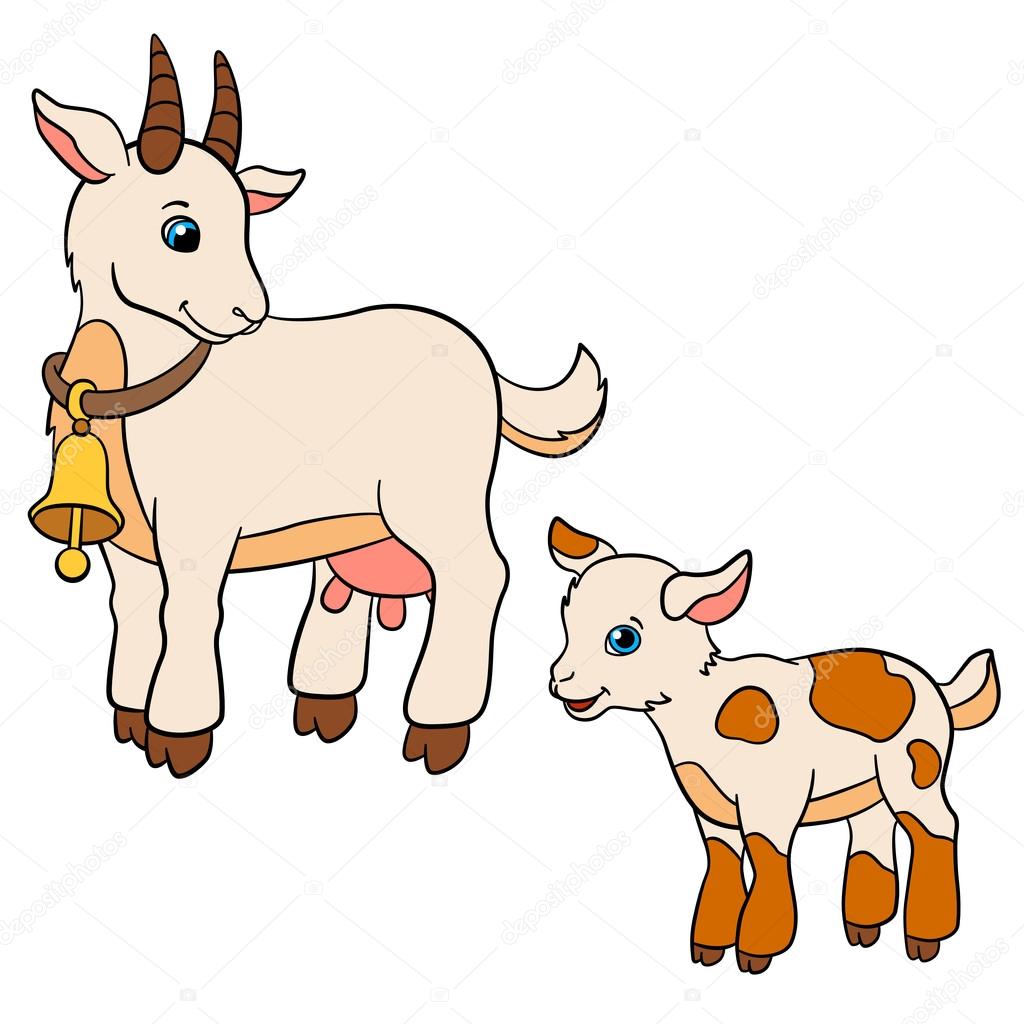 Коза с козлятами рисунок для детей