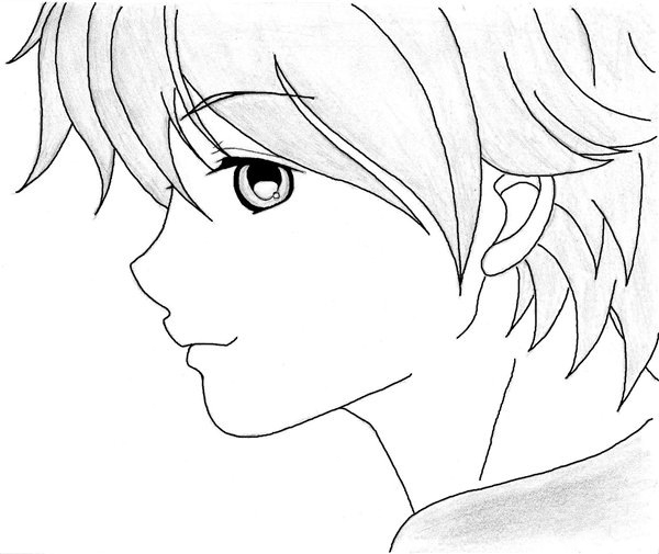 Рисунок человека карандашом аниме