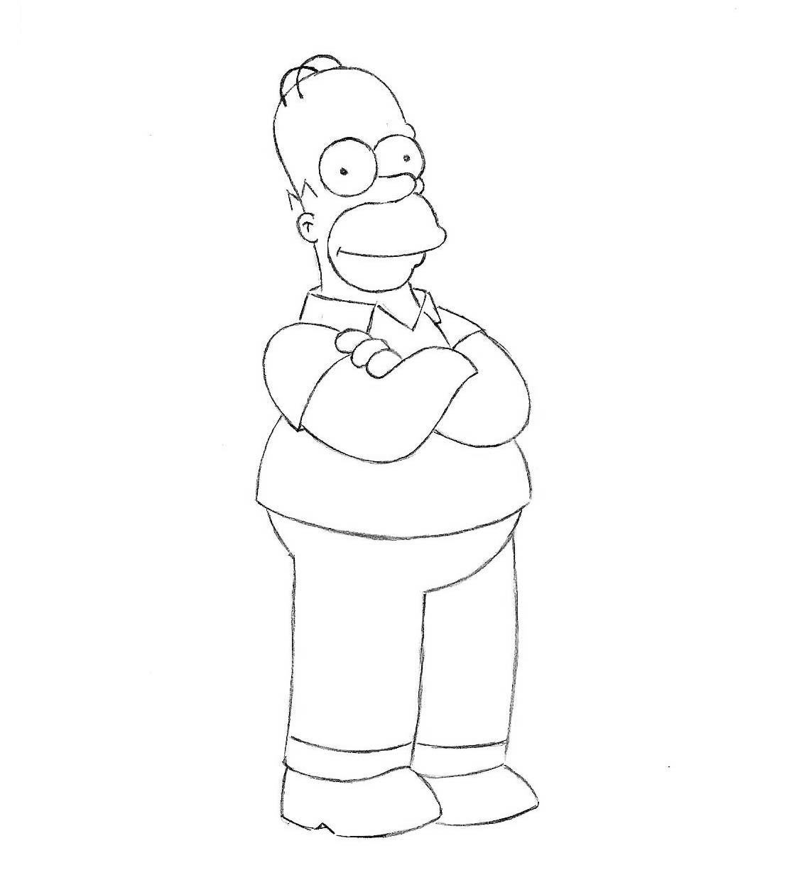Гомер симпсон для срисовки