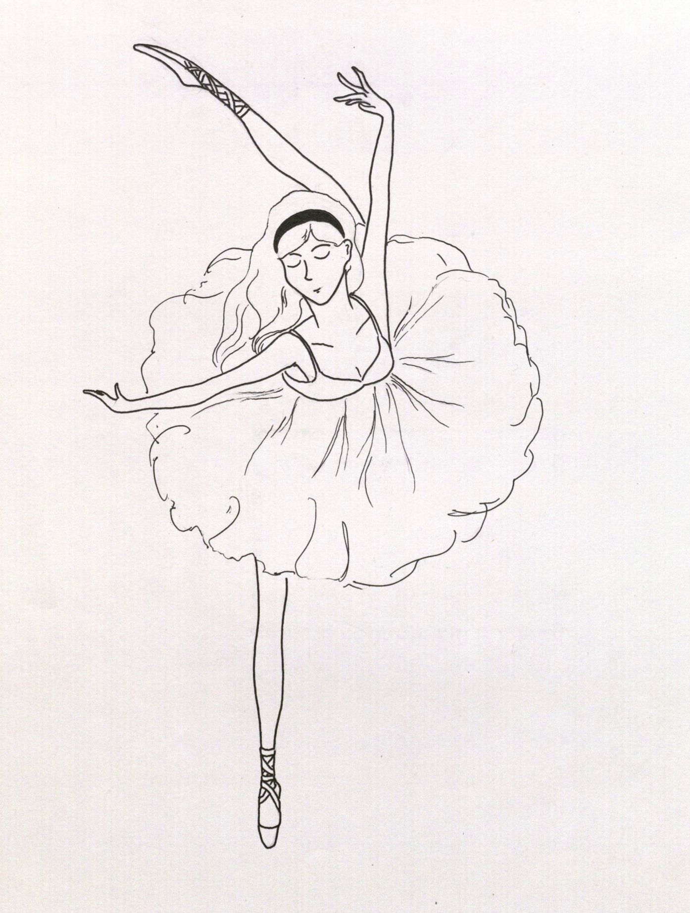 Балерина для срисовки