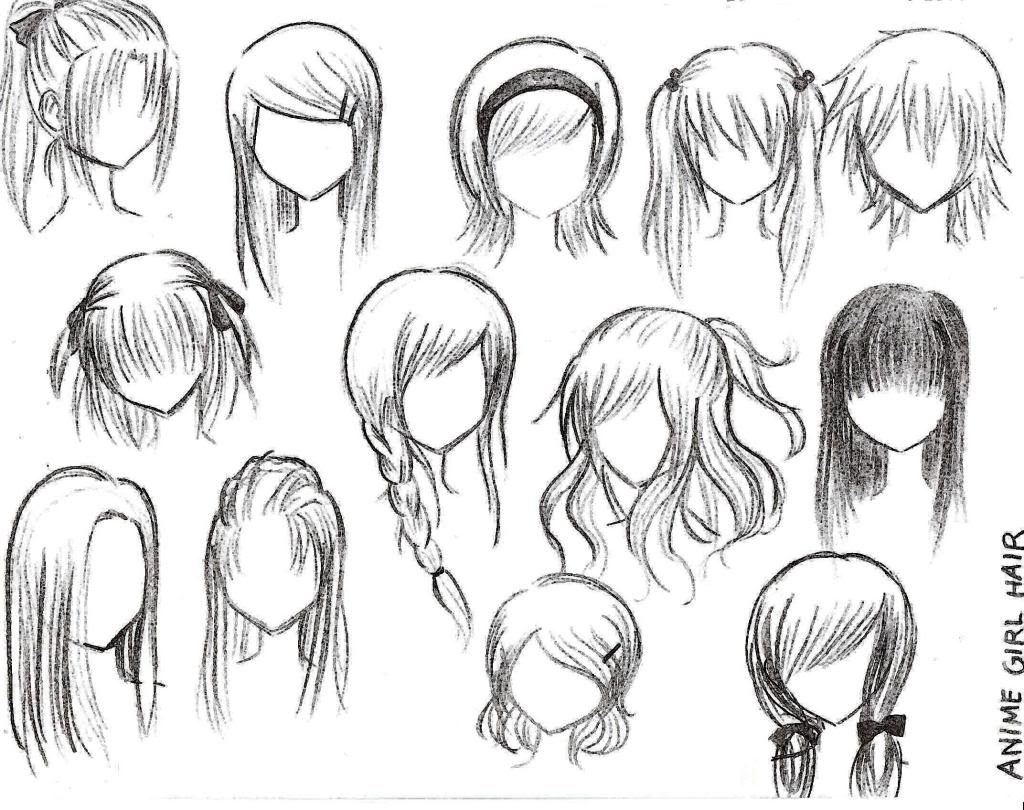 Картинки аниме волосы для срисовки (25 фото) .