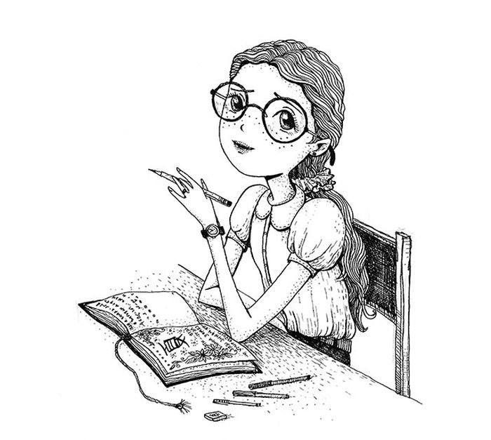 Рисунок школьника карандашом