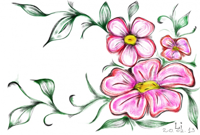 Картинки для срисовки цветы цветные