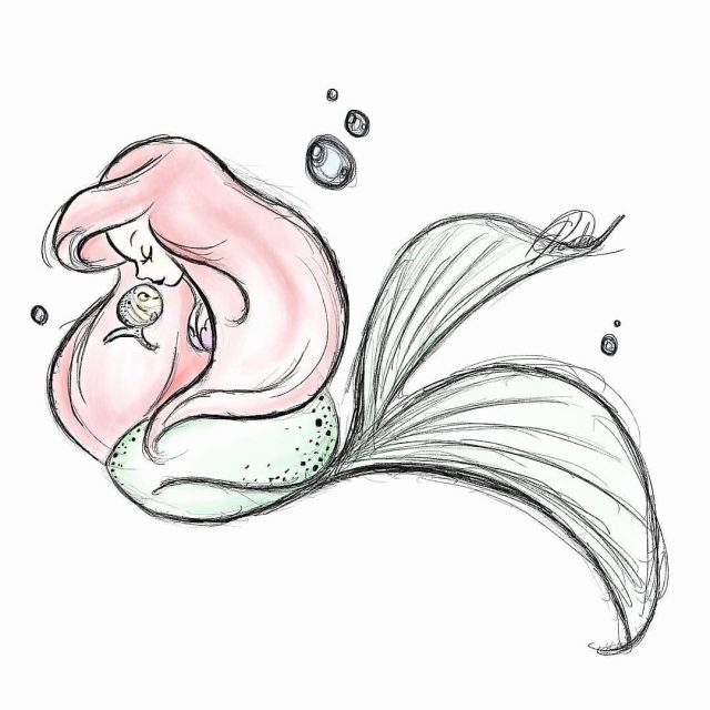 83 likes 11 ments paulie parochena on instagram the ariel the little mermaid drawing of ariel the little mermaid drawing 1