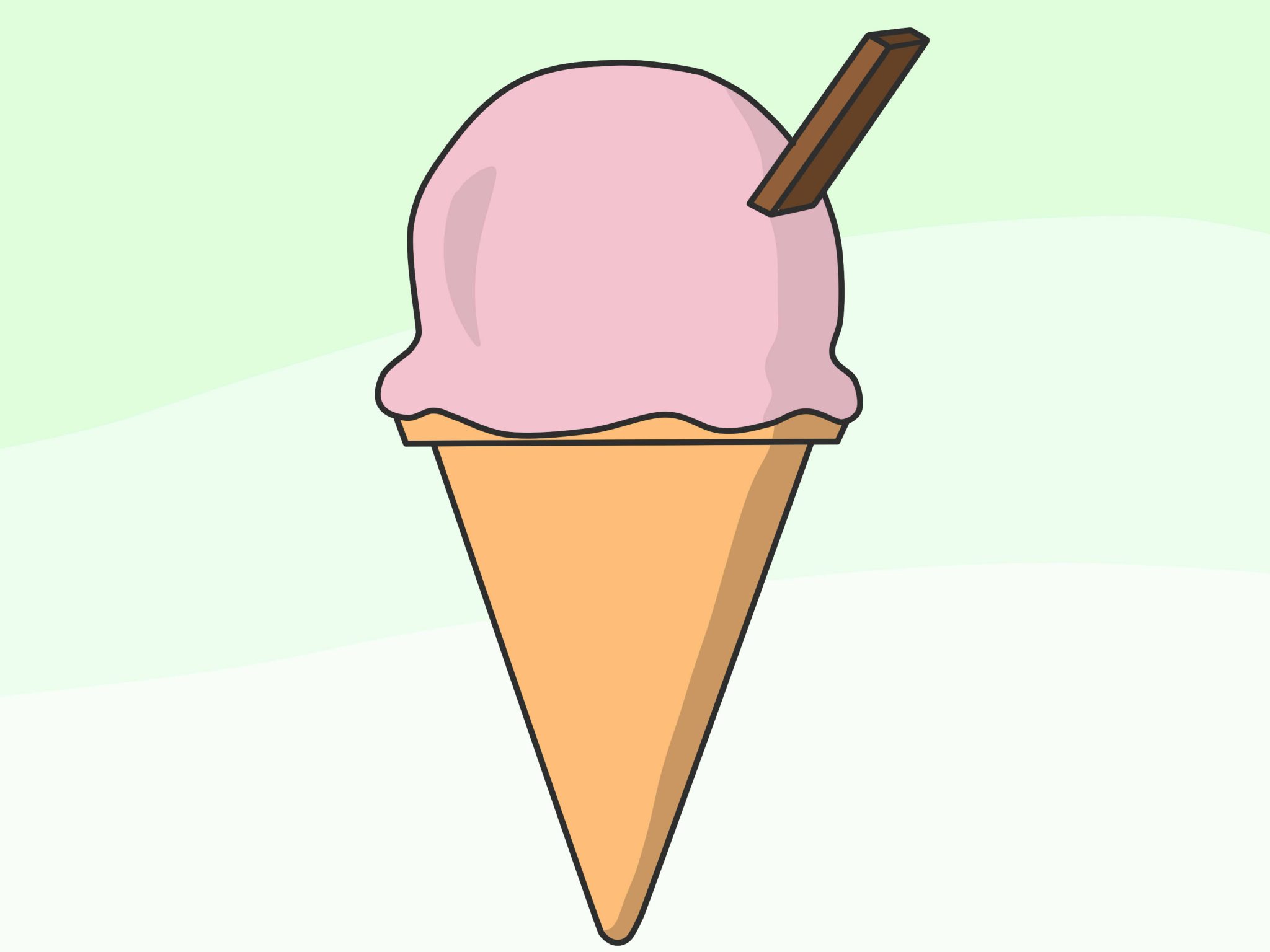 Рожок мороженое как нарисовать