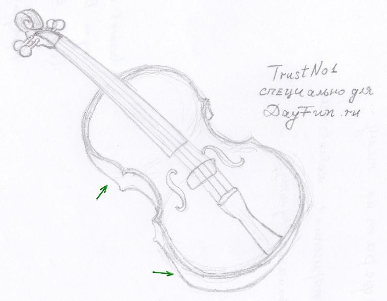 Рисунок скрипки карандашом для детей 2 класс