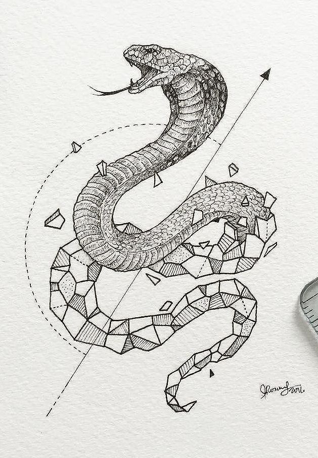 Легкие рисунки для срисовки змеи