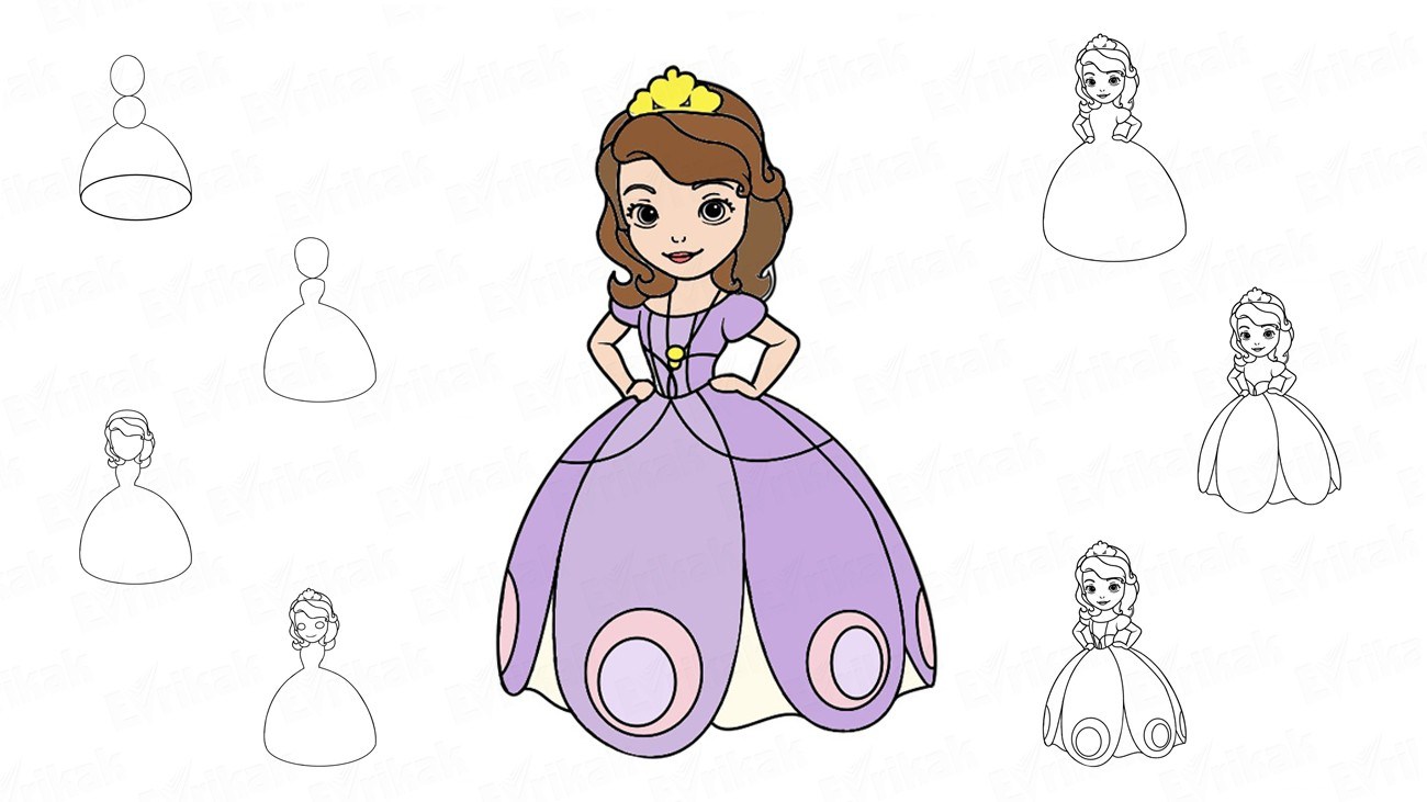 Как нарисовать принцессу поэтапно