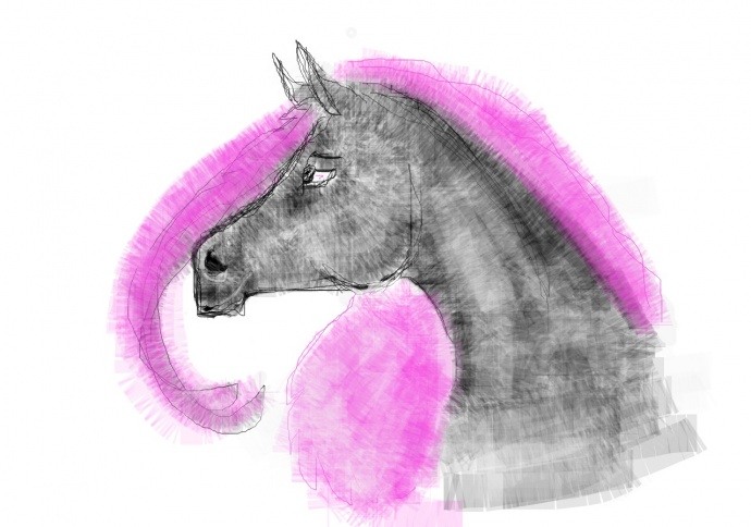 Картина конь с розовой гривой
