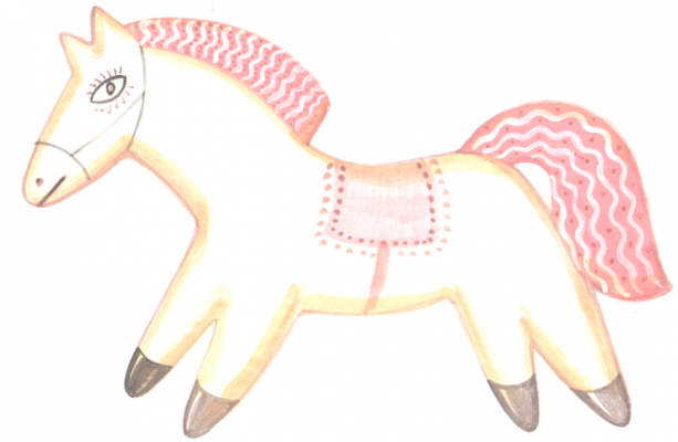 Картина конь с розовой гривой