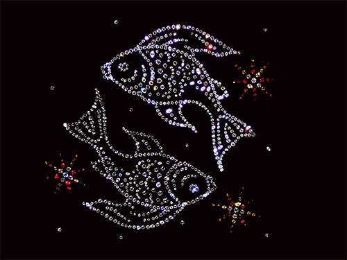 Знак зодиака на белом фоне рыбы