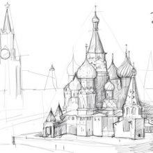 Рисунки для срисовки Москва (15 фото)