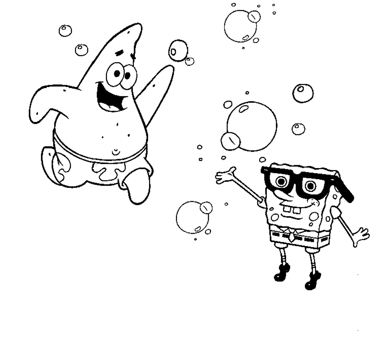 Рисунки губка Боб и Патрик карандашом