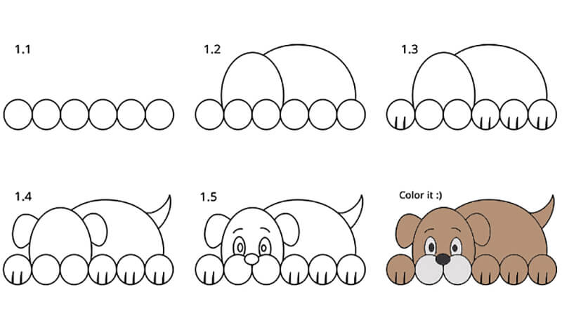 Нарисовать собачку легко ребенку