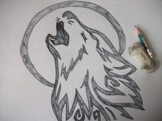 Волк воет рисунок для детей