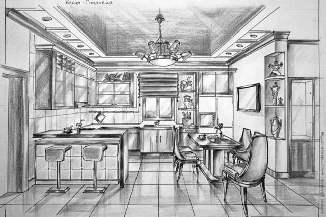 Кухня мечты рисунок (58 фото)