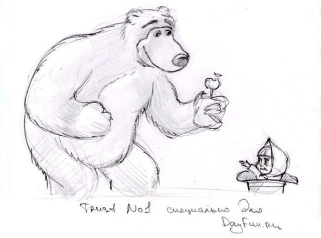 Как нарисовать (рисовать) медведя, медведицу и медвежат - поэтапные рисунки и видеоуроки