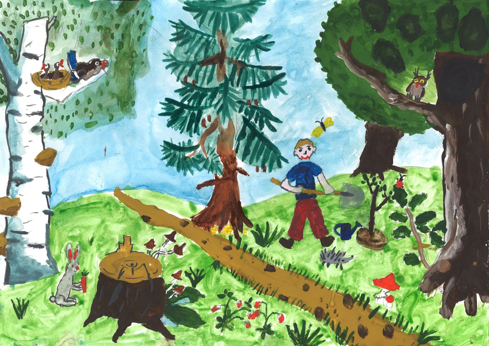 рисунок на тему леса содержание