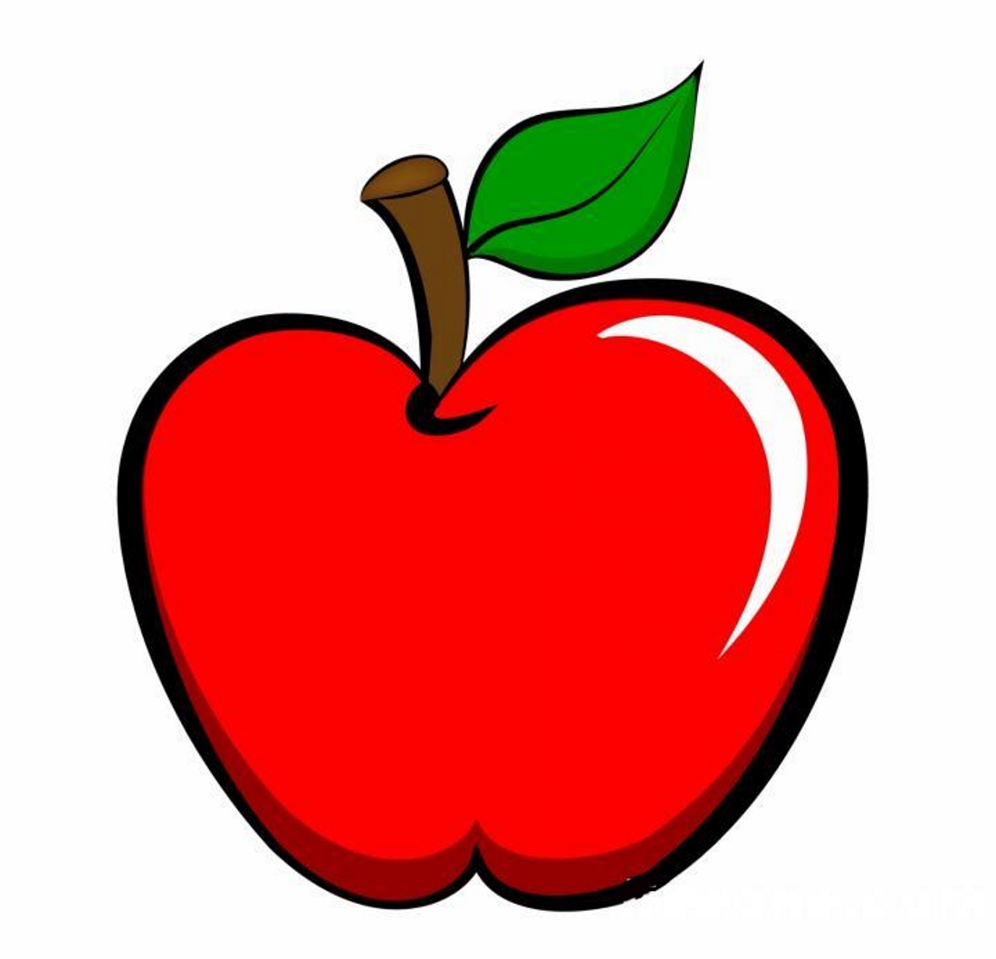 Рисунок красное яблоко. 