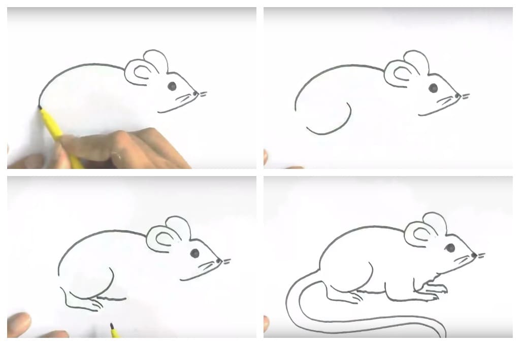 Мышонок рисунок для детей простой