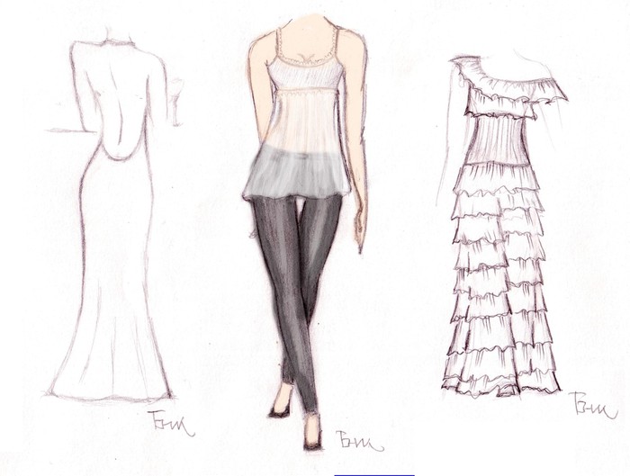 Как рисуют эскизы одежды дизайнеры