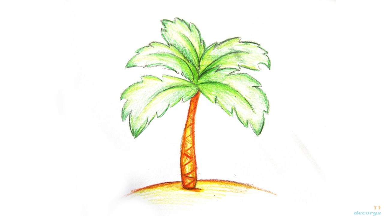Как нарисовать пальму на ногтях