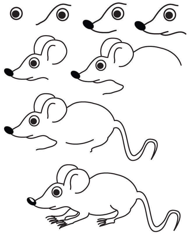 Мышонок рисунок для детей простой