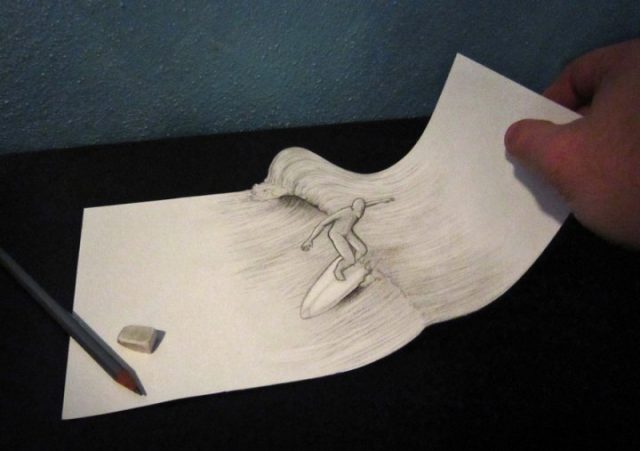 Как нарисовать простым карандашом стакан с водой в стиле 3D