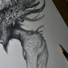 Рисунки карандашом мистические животные (26 фото)