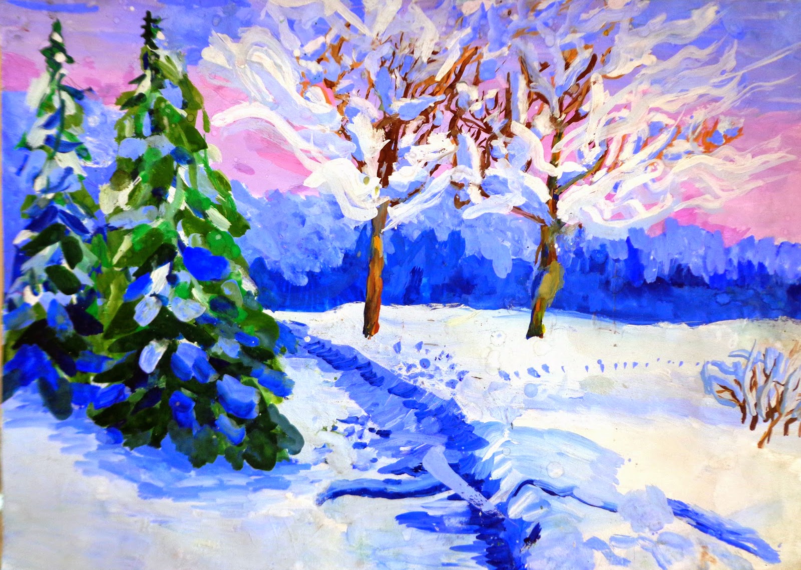 Зимний пейзаж класс. Зимний пейзаж для детей. Рисование зимний пейзаж. Пейзаж гуашью зима. Зимний пейзаж красками.