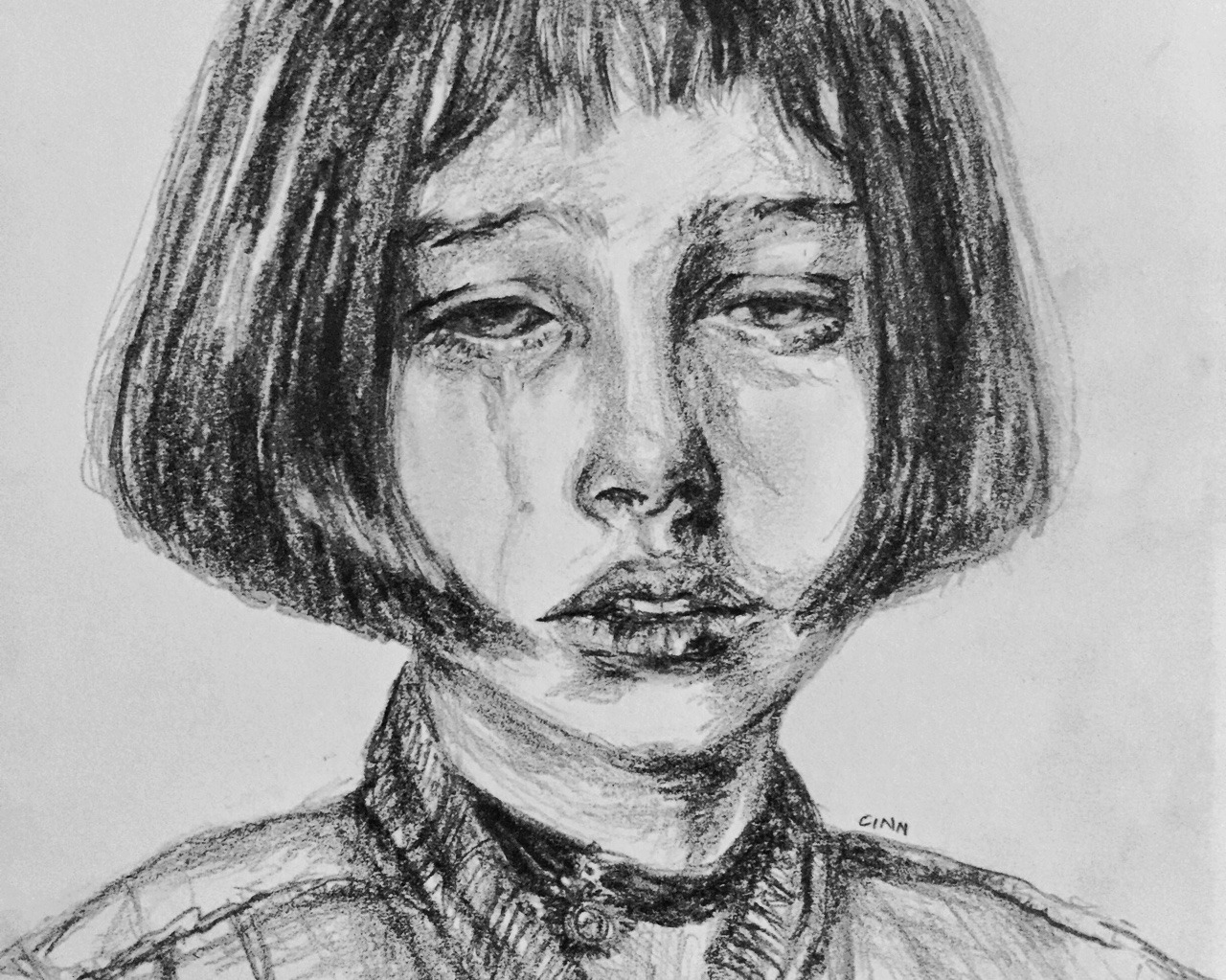 Матильда Леон портрет в карандаше