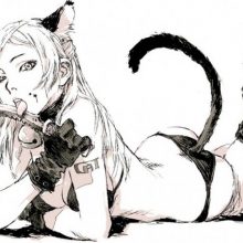 Рисунки карандашом девушка кошка (25 фото)