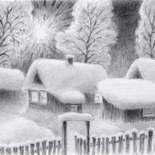 Рисунки карандашом Зима (32 фото)