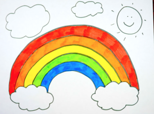 Рисунки карандашом для детей радуга (30 фото) 🔥 Прикольные картинки и юмор
