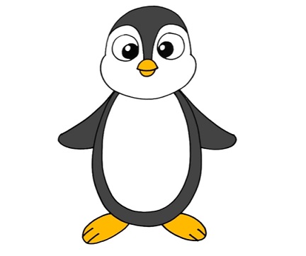 Картинка пингвина для детей цветная