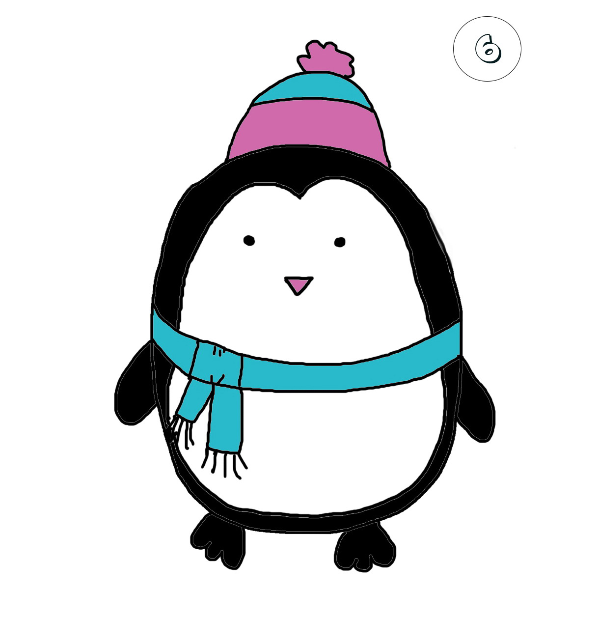 Пингвинчик карандашом