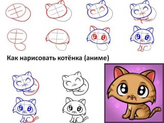 Картинки котов для срисовки аниме