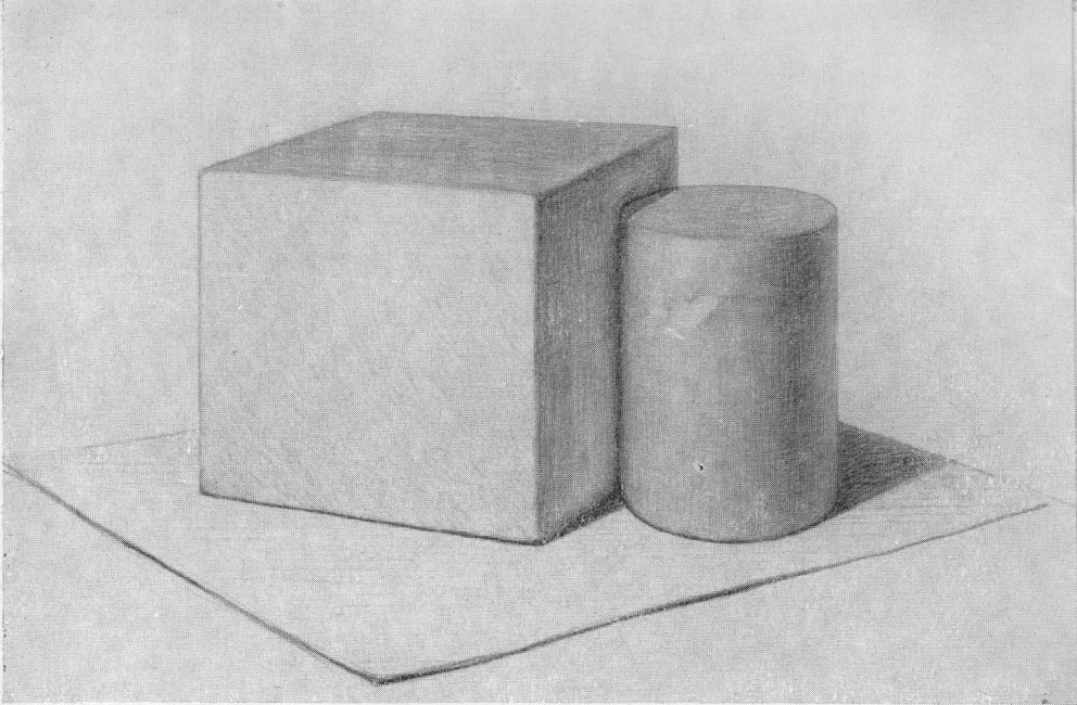 Изображение объемного предмета. Куб и цилиндр. Объемный куб и цилиндр. Геометрические фигуры куб цилиндр. Натюрморт куб и цилиндр.