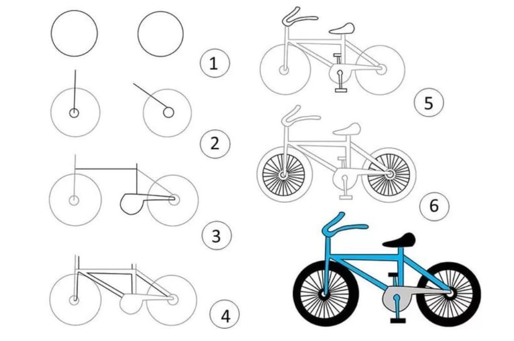 Как нарисовать велосипед легко и просто