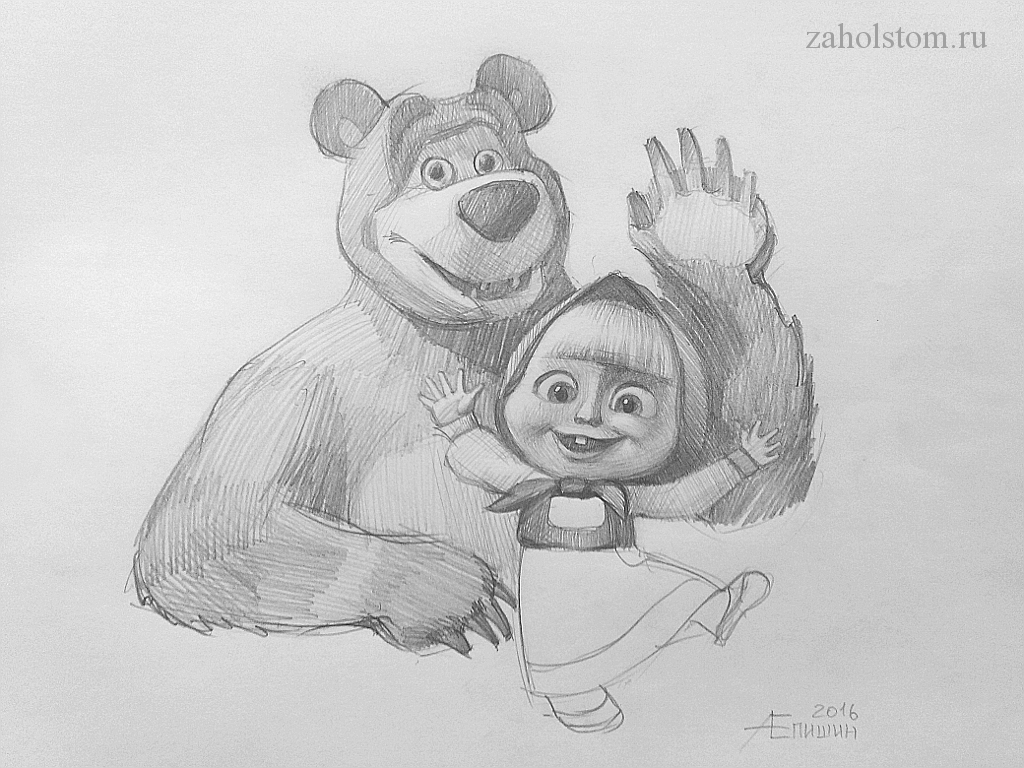 Маша и медведь легкие. Маша и медведь рисунок. Картинки для срисовки из мультиков. Рисунки карандашом мультяшки. Рисунки карандашом из мультфильмов.