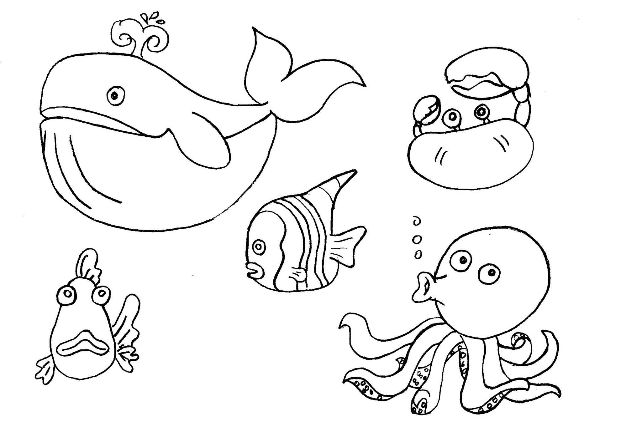 Поэтапное рисование морских обитателей для детей