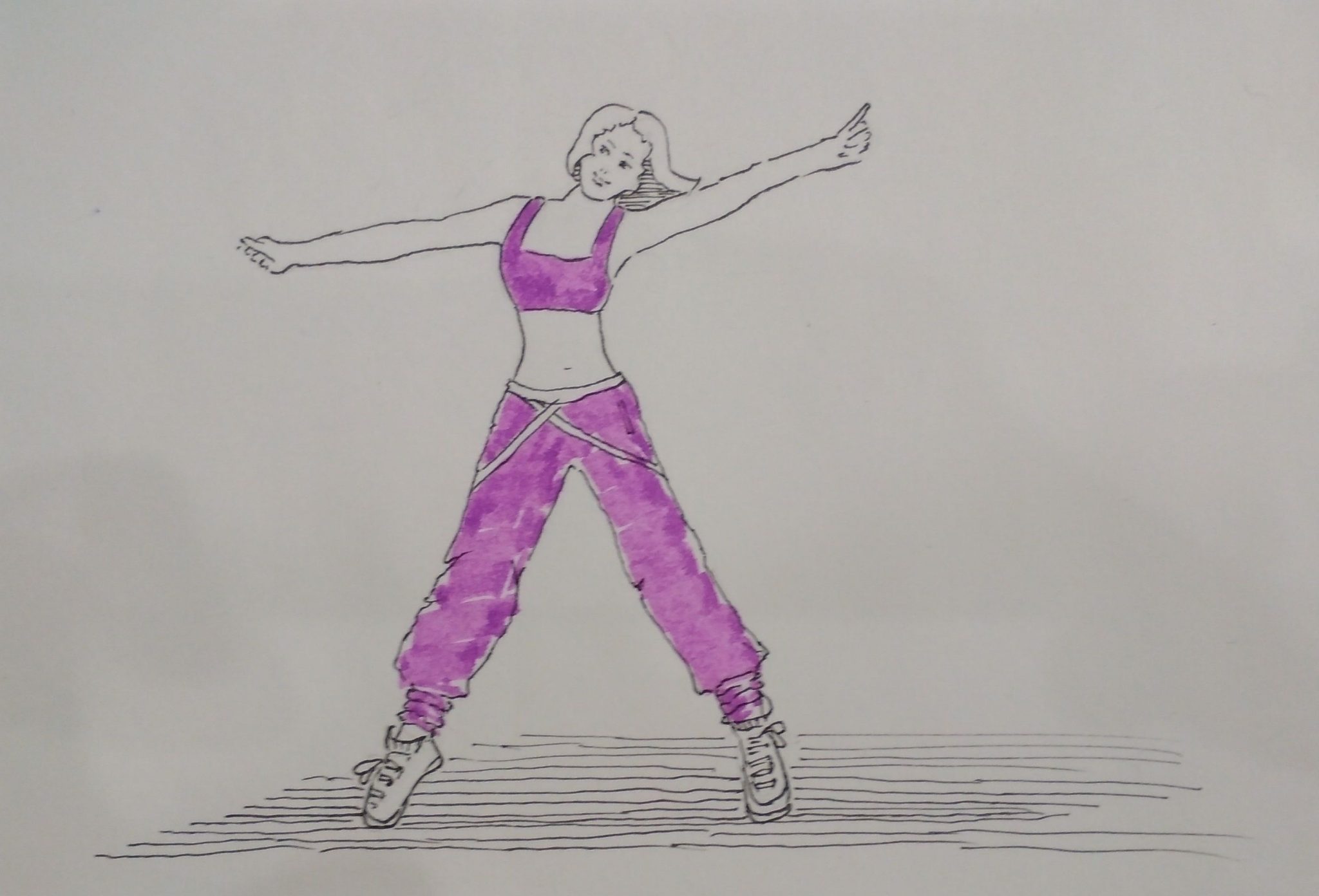 Картинка танцующая девушка нарисованная