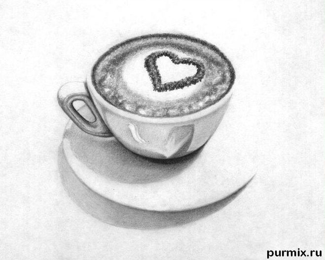 Картинки чашка с кофе нарисовать