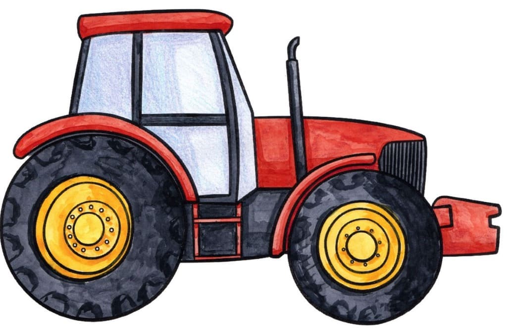 Как рисовать трактор для детей