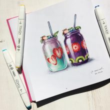 Рисунки для срисовки в скетчбук еда (24 фото)
